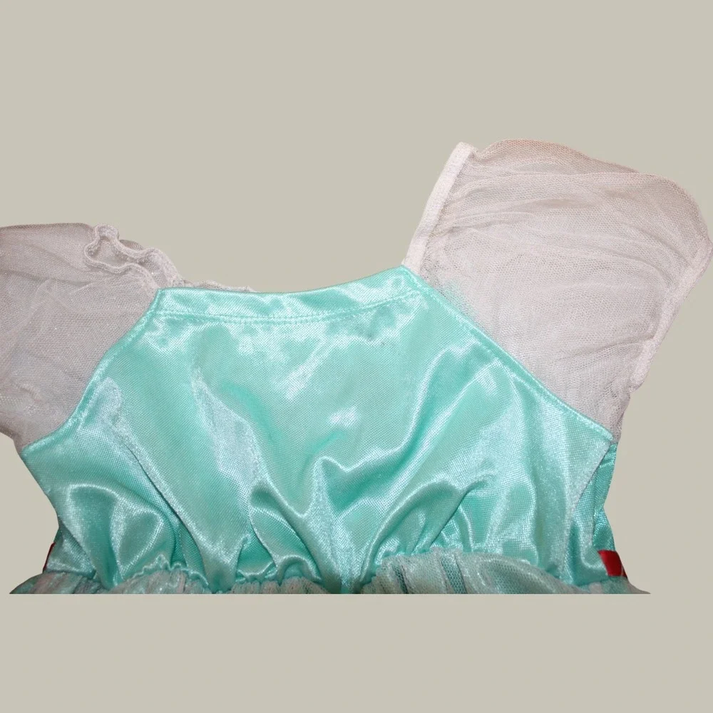 Disney Princess Ariel Little Mermaid Nightgown Girls 4T Teal Pink Mesh Gown